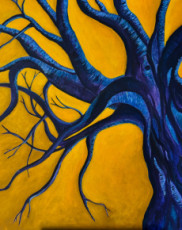 arbre-bleu-sur-fond-jaune